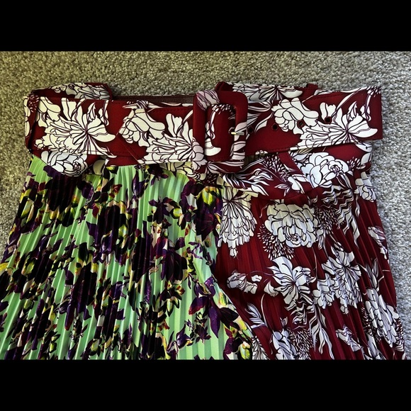 anthropologie delfi collective carlyn pleated midi skirt xs nwt - Picture 3 of 7